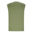 thumbnail image 4 of LODIENY Men's Sleeveless Tank Tops Trendy Big and Tall Regular Fit Casual Summer Solid Color Crewneck Casual Workout Gym Cut Off Muscle Fit T Shirt Green XXL, 4 of 4