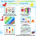 thumbnail image 3 of Juguetes Montessori Busy Board Esjay para niños pequeños de más de 3 años, diseño de dinosaurio blanco, 3 of 6