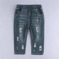 thumbnail image 6 of CPNG Toddler Baby Boys Leisurely Suit Long Sleeved Button Down Plaid Shirts and Ripped Denim Pants 2 Piece Set(Pink,18-24 Months), 6 of 9