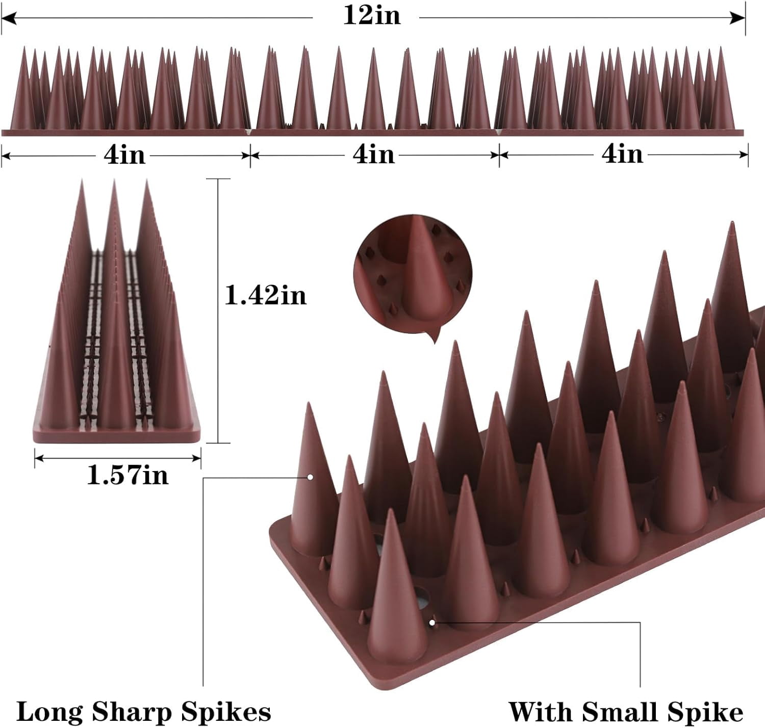 20 Pack Bird Deterrent Spikes Anti Pigeon Squirrel Raccoon Defender Spike Outdoor Roof Fence Window Bird Repellent Spike