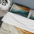thumbnail image 4 of Designart "Teal Orange Ocean Coastal Essence composition" Modern Bedding Covert Set - Ocean Teal Coastal Bed Set With 1 Sham, 4 of 6