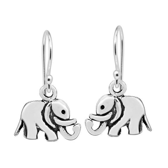 AeraVida Wisdom with Strength Thai Elephant Nature and Animals Sterling Silver Fish Hook Dangle Earrings Casual and Unique Jewelry Gifts for Women