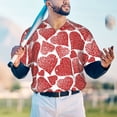 thumbnail image 6 of Balery Hearts Baseball Jersey for Men Casual Button Down Shirts Short Sleeve Active Team Sports Uniform-Medium, 6 of 9