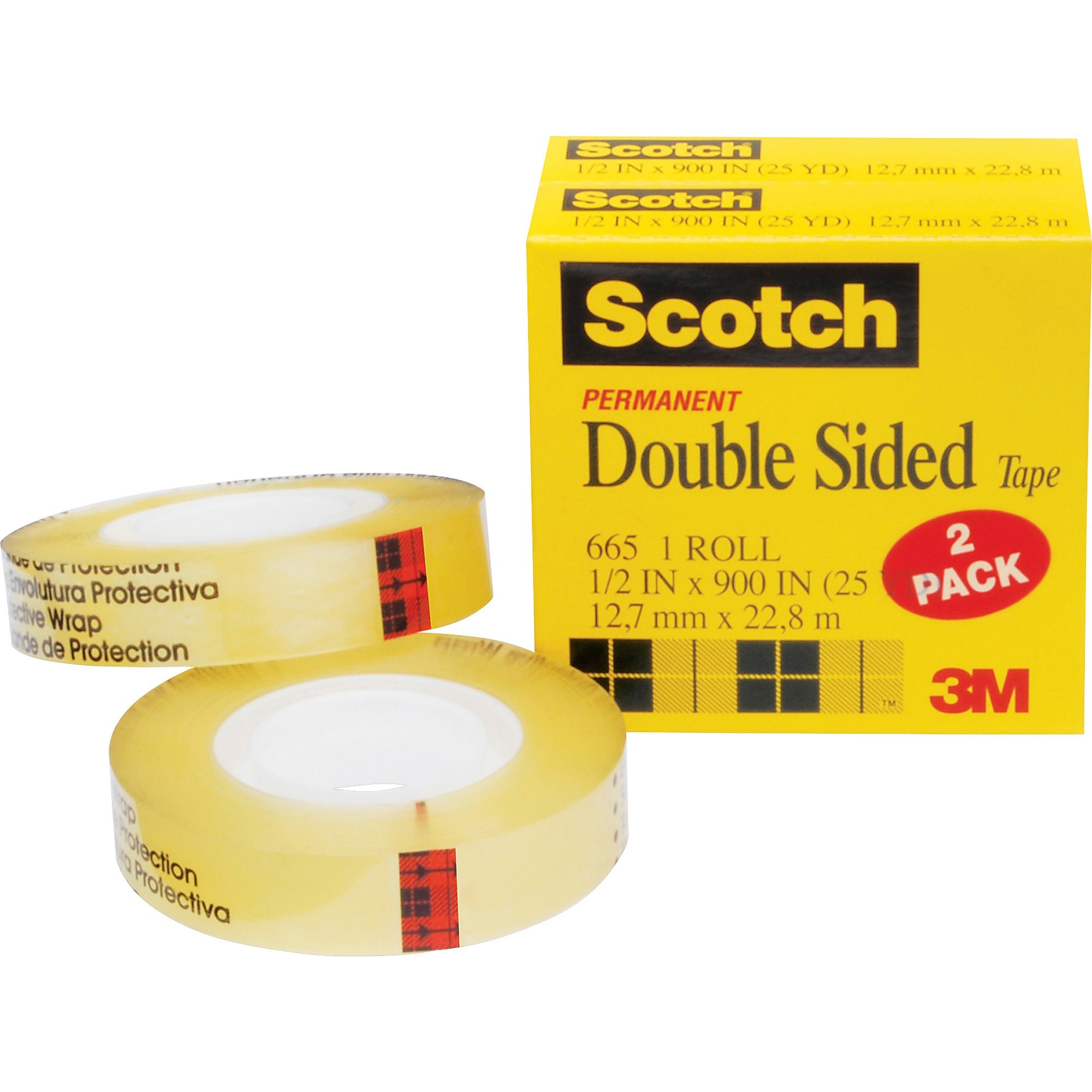 Scotch 665 Double Sided Tape 1 2 X 900 1 Core Clear 2 Pack Scotch 665 Double Sided Tape 1 2 X 900 1 Core Clear 2 Pack