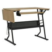 Sew Ready Eclipse Sewing and Craft Table with Adjustable Platform in Black / Maple
