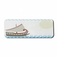 thumbnail image 1 of Retro Computer Mouse Pad, Ornate Ship Floating on Classic Greek Style Ocean Waves Faded Sun, Rectangle Non-Slip Rubber Mousepad Large, 31" x 12" Gaming Size, Pale Blue Redwood Umber, by Ambesonne, 1 of 2