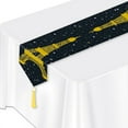 thumbnail image 2 of Beistle Printed Paper Paris Theme Eiffel Tower Table Runner French Party Decorations-International Around The World Tableware, 11" x 6', Black/Gold, 2 of 2