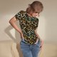 thumbnail image 3 of Balery Teal Leopard Body de cuello redondo de manga corta para mujer Tops de manga corta Tops básicos-Small, 3 of 7