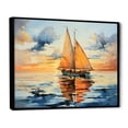 thumbnail image 2 of Designart "Horizons Boat Luminous II" Transportation Floater Framed Wall Decor, 2 of 7