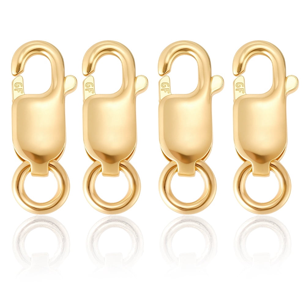 4Pcs 1/20 14K Gold Filled Lobster Claw Clasps Yellow Gold Filled Real 14K Gold Filled 8.5x4x2mm Hole: 2mm for DIY