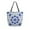 Blue and White Batik Pattern, variant on Open Top Canvas Tote Bag with Zipper Reusable Shopping Bag 13.5x15" Roomy Carryall Blue and White Batik Pattern