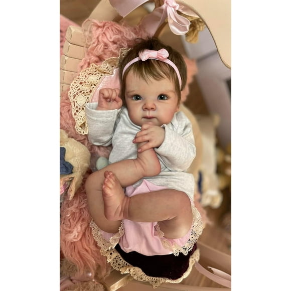 Muñeca Reborn RXDOLL, bonita niña de silicona de cuerpo entero, 48 cm