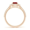 thumbnail image 2 of ANGARA Lab Grown Vintage Inspired Pear Ruby Double Halo Engagement Ring for Women in 14K Rose Gold (Size-7x5mm) | July Birthstone, Birthday, Anniversary, Jewelry Gift for Women | Lab-Grown Ruby Ring, 2 of 8
