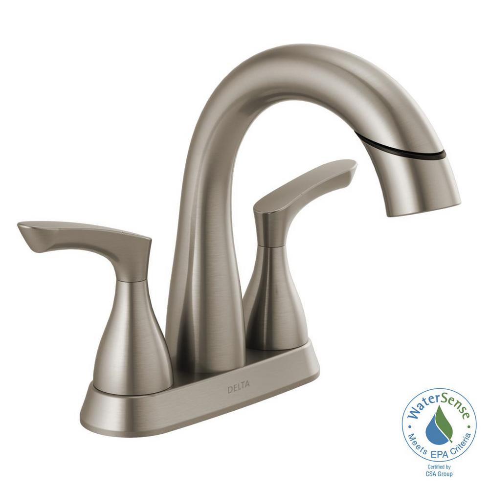 Broadmoor 4 in. Centerset 2Handle PullDown Spout Bathroom Faucet in