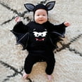 thumbnail image 2 of JAJAHO My First Halloween Outfit Baby Boy Girl Jumpsuit Bat Dress Up Clothes With Hat 2 Piece Set 0-24M, 2 of 9