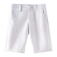 thumbnail image 3 of LIIPEE Girls Boys Dress Shorts Solid Color Stretch Button Uniform Shorts With Pockets Boys Versatile Walking Shorts,White,17-18 Years, 3 of 5