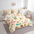 thumbnail image 2 of Feelyou Kawaii Beach Ghost Flamingo Twin Bedding, Summer Coconut Tree Bedding Comforter Set, Halloween Reversible, 7 Pieces, 2 of 7