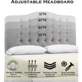 thumbnail image 4 of Bedroom furniture upholstered bed, bed with button tufted and adjustable height headboard, bedroom bed, queen bed, natural beige My Lux Decor Round, 4 of 8