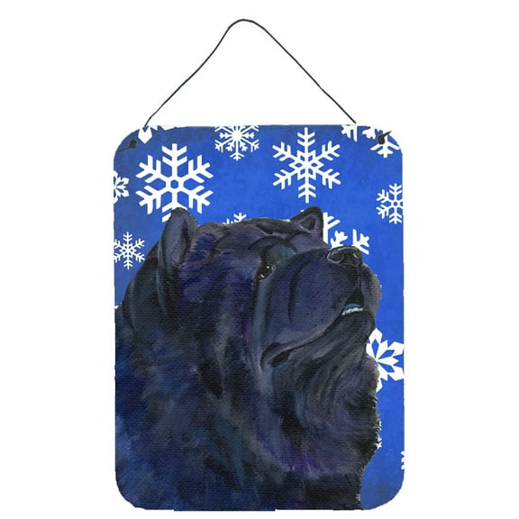 Chow Chow Winter Snowflakes Holiday Wall or Door Hanging Prints