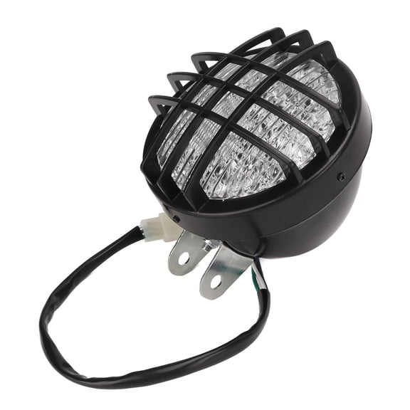 Spptty Motorcycle Headlight With Grille,12V Motorcycle Headlight With Grill High Low Beam Super Bright Universal For Scooters Bikes,Motorcycle Front Lamp