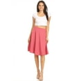 thumbnail image 4 of Moa Collection Women's Essential Elegance A-Line Midi Skirt Timeless Comfort with High Waist Elastic, 4 of 4
