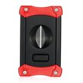 thumbnail image 1 of 2 en 1 – Cortador de puros con cuerpo de acero inoxidable – Corte de cigarros multifuncional (rojo negro), 1 of 5