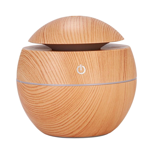 Methold 130ml Wood Grain USB Air Mist Humidifier for Home Office Car Juegos de teclado y mouse para computadora Marrón claro