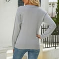 thumbnail image 5 of Buigttklop Sweaters for Women Women'S Hollow-Sleeved Stitching Sweater Women'S Loose Autumn and Winter Long-Sleeved Sweater New Gray, 5 of 6