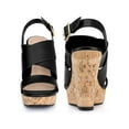 thumbnail image 5 of BLISSFUL STEP Open Toe Platform Wedge Heel Sandals for Women Black Black 7, 5 of 6