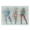 thumbnail image 1 of Fashion Cutting Board, Watercolor Design Hand Drawn Sketch of Young Women in Fashionable Clothes Print, Decorative Tempered Glass Cutting and Serving Board, in 3 Sizes, by Ambesonne, 1 of 2