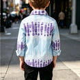 thumbnail image 4 of BaoFuBaoMei Lightweight Button down Shirt Boys Girls Back to School Striped Long Sleeve Tops with Pockets Slim Collared Fall Outfits for School Daily Wear Outdoor, 4 of 8