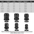 thumbnail image 2 of 50 Pieces Cable Glands IP68 Waterproof, Adjustable Cable Gland, Cable Connectors Glands, Locknut Cable Gland - PG7/9/11/13.5/16/19, 2 of 5