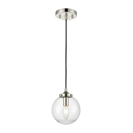 

Elk Home Boudreaux 6 Wide 1-Light Mini Pendant - Matte Black with Polished Nickel