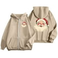 thumbnail image 4 of WILLBEST Sudadera Larga para Mujer, con Estampado Navideño, Cremallera, Manga Larga, Bolsillo y Cordón Ajustable Mediana, 4 of 8