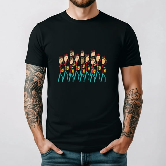 Twelve Drummers Drumming Christmas Holiday Song Inspired Unisex T-Shirt up to 5XL