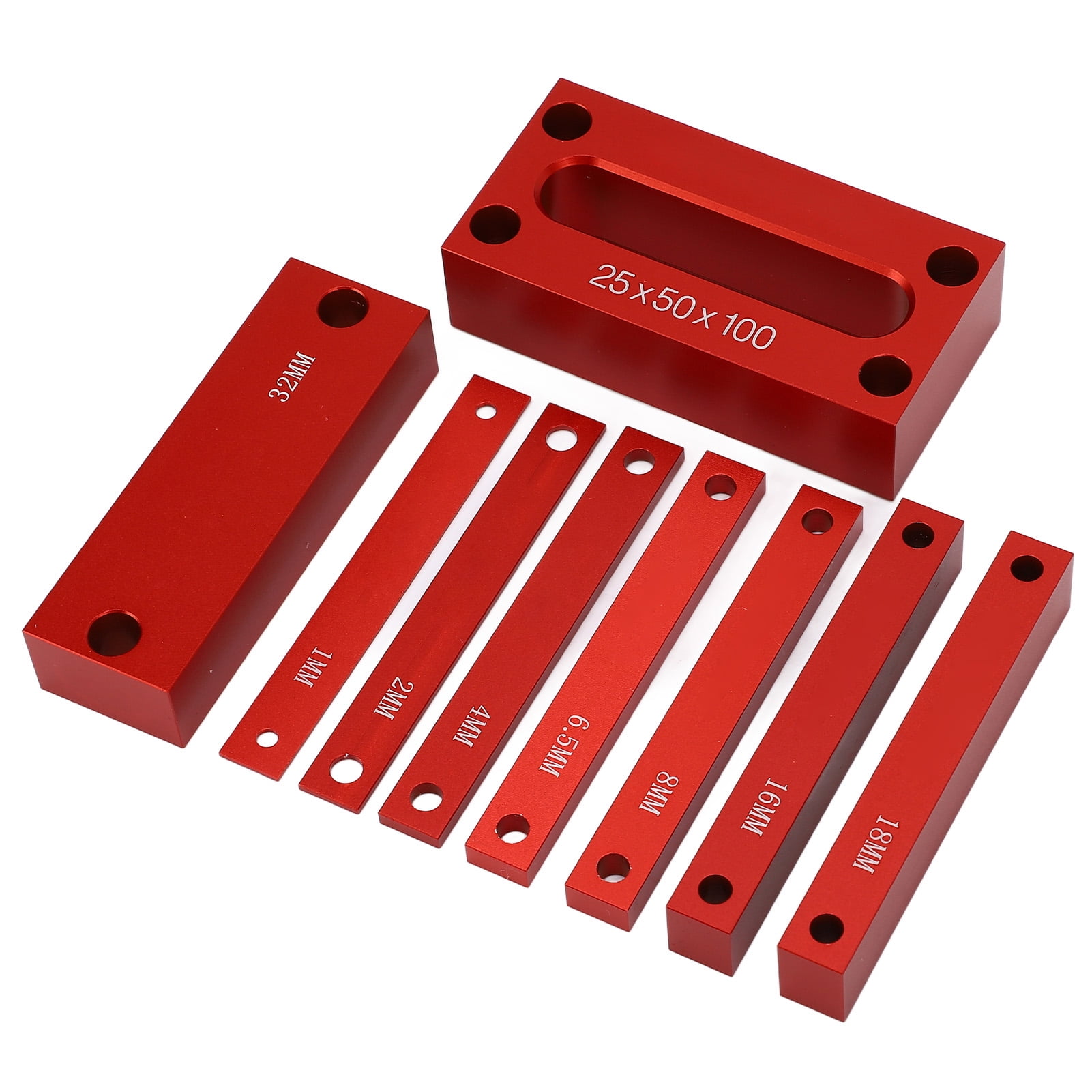 M Buder 9PCS Height Gauge Blocks Aluminum Alloy Woodworking Setup Bars for Milling Machine Table Saw Router Accessories (3.9 inches / 10 cm Length)