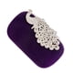 thumbnail image 1 of Qarigey Embragues de moda para eventos nocturnos: bolsos de noche funcionales con aspecto glamuroso Bolsas de mensajero y de hombro púrpura pavo real blanco, 1 of 6