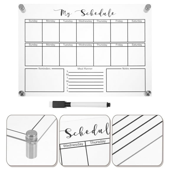 KAKOWELY 1 Set Acrylic Dry Erase Whiteboard for Home and Office 11.7X8.3In