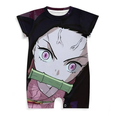 

Demon Slayer Baby Romper Anime Romper for Baby Short Sleeve Pajamas for Baby Boy Girl Jumpsuits Sleep And Play 3-24 Months