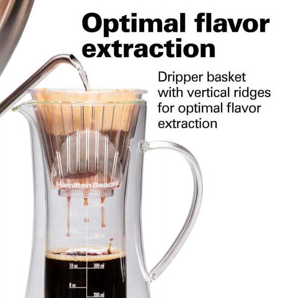 Hamilton Beach Pour Over Coffee Maker, 17 Ounce Glass Carafe, 40406