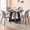Fabric Gray Chairs, variant on 5 Piece 47'' Round Dining Table Chairs Set for 4, Farmhouse Gray Kitchen Table with 4 Boucle Mid Century Modern Dinning Room Chairs, Wood Dinner Table &Upholstered Chair Set of 4, Beige