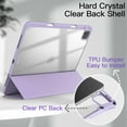 thumbnail image 2 of JETech Case for iPad Pro 12.9-Inch (2022/2021/2020/2018) with Pencil Holder, Clear Transparent Back Shell Slim Stand Shockproof Tablet Cover, Auto Wake/Sleep (Light Purple), 2 of 7