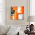 thumbnail image 2 of Wall Art Prints, Burnt Orange Grey Framed Canvas Prints for Bedroom Living Room Bathroom Office, Modern Oil Painted Art Abstract Gallery Wrap Wall Art Poster for Gifts Home Decor 20"x20", 2 of 9