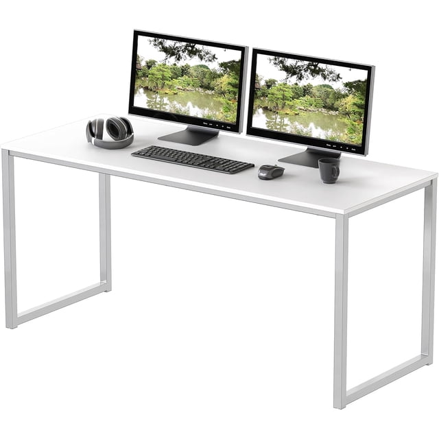 Commercial-Grade Office Computer Desk x cm Silver w/Espresso Top