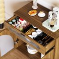 thumbnail image 4 of Pusnapku 31" Sideboard cabinet, Wood Entryway Cabinet with 2 Glass Doors, Drawer, Adjustable Shelf, Freestanding Accent Table for Hallway, Living Room, 4 of 9