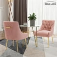 thumbnail image 6 of Boyel Living Dining Chair Set of 2 Velvet Upholstered with Gold Legs, Mid Century Modern Accent Chair for Bedroom, Living Room, Dining Room,Kitchen Dining Chairs Pink, 6 of 7