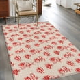 thumbnail image 2 of Area Rugs 2.7'x5', Red Floral Carpet for Living Room Bedroom Dining Room, Valentine's Day Roses Flowers Vintage Beige Throw Kitchen Rugs Non Slip Washable Rectangle Indoor Outdoor Rugs, 2 of 8