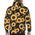thumbnail image 7 of Naloa Scottish Blue Plaid Sunflower Men's Casual Hooded Collar Drawstring Hoodies Pullover Sweatshirts Casual Long Sleeve Shirts-Medium, 7 of 7