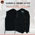 thumbnail image 5 of Daniel Smart S to 9XL Biker Vest for Men V-Shaped Neck Design Black Denim Vest with plain Side, 5 of 5
