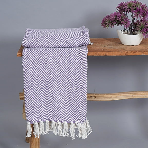 Boho Cotton Throw Blankets Embroidery Decorative Woven Sofa Throw for Living Room, Mud Cloth, Chair & Couch Cover with Tassels (50x70 Inches)